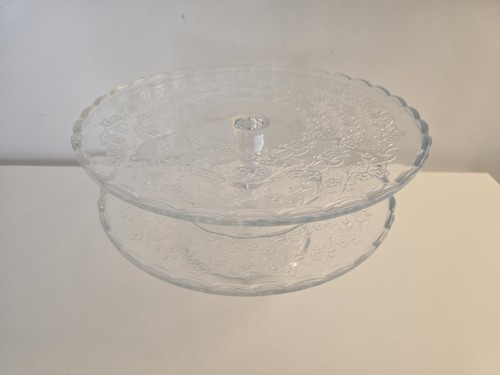 Pair vintage clear pressed - pair, of