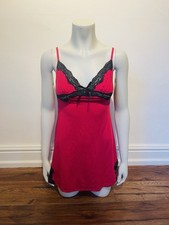 La Senza Red Black Satin Lace