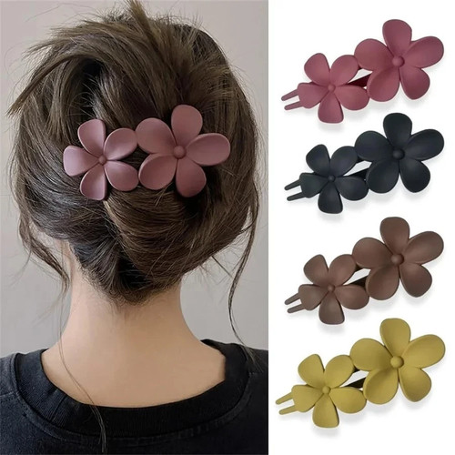 4pcs flower hair clips - hair,