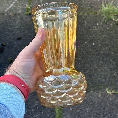 Carnival glass vase marigold - carnival,