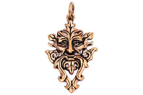 Irish green man - pendant, bronze