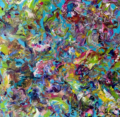 Abstract acrylic painting - acrylic,