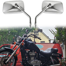 Chrome Rectangle Motorcycle Rear Mirrors 10MM For Kawasaki EN Vulcan 450 500 LTD
