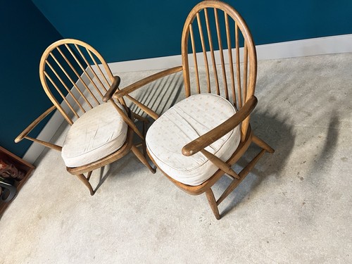 Pair ercol tub chairs - of,