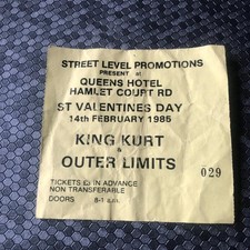 King Kurt  ticket Queens Hotel 14/02/85 #029