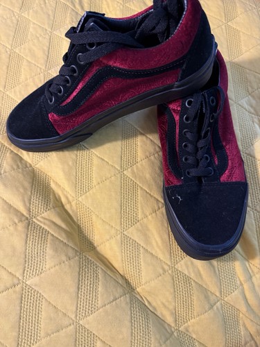 Vans old skool velvet - vans, burgundy