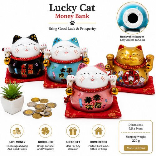 Ceramic maneki neko lucky cat - neko,
