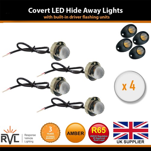 Led amber hideaway light - x4,