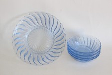 Vintage MCM Bagley Blue Glass