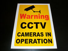 CCTV CAMERAS IN OPERATION plastic sign or sticker security warning workplace pub