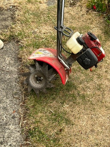 Working mantis tiller two - working,