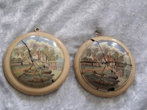 Antique prattware lids - antique,