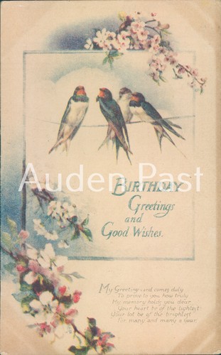Raphael tuck birthday postcard - raphael,