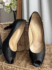 RUSSELL & BROMLEY Court Shoes  Ladies Lou-Lou 2 Black Peep Toe Size 36.5 £165