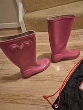 Girls pink Hunter wellies size
