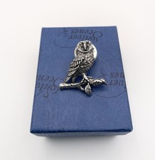 Silver Scenes Owl Lapel Pin