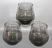 3 WEDGWOOD RONALD STENNETT WILLSON SMOKE GLASS TUMBLER GLASSES