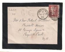 GB QV 1d Penny red cover -