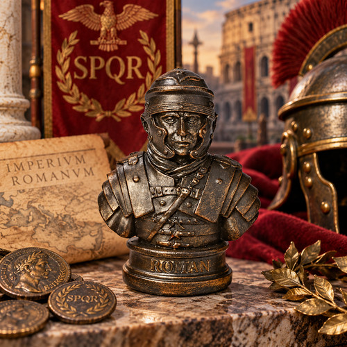 Roman soldier resin bronzed - soldier,