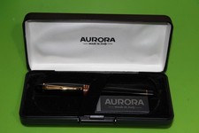 Vintage Boxed Aurora Black Red Band Gold Trim Ipsilon Piston Fill Fountain Pen.