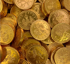NEW GOLD CHOCOLATE COINS  - 25