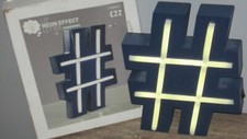 LIGHT UP NEON HASH TAG BEDROOM DECORATION GIRLS USED FROM NEXT TEENAGER WALL ART