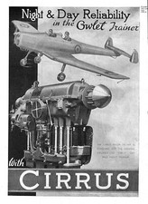 WW2 Advert for Cirrus 'MAJOR' Aero Engines 1941 OWLET Trainer Aircraft Print Ad