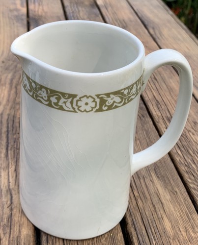 Pint jug white - with, green