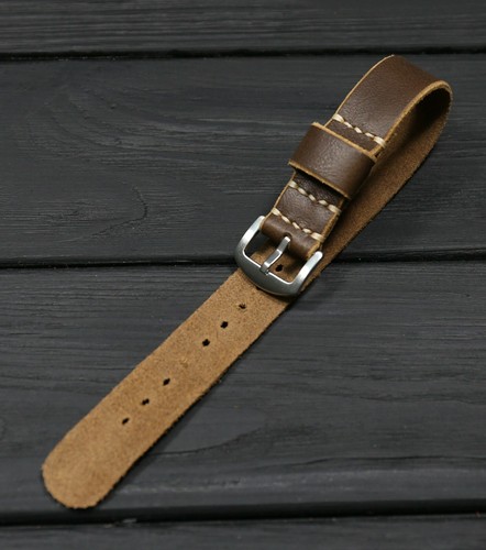 Leather watch strap veg tanned - watch,