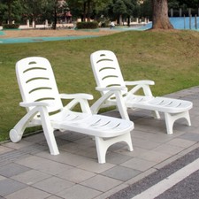 White Sun Lounger Folding