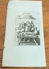 original 1750 small woodcut by