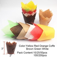 25/50/100X Tulip Baking Cupcake Liners Cup Paper Wrapper Case Cake Muffin Cup