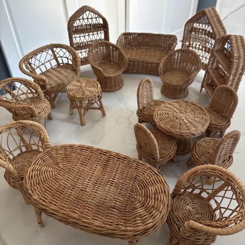Wicker miniature doll - miniature, house
