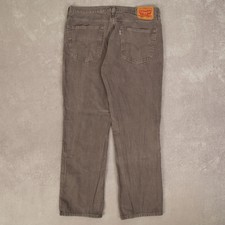 Levi's Vintage 514 Straight Fit Cord Trousers W34 L30 Men's Grey Corduroy