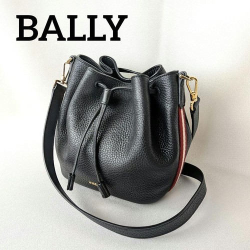 Bally black leather bucket - black,