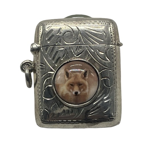 Silver enamel vesta case - a,