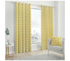 Delft Yellow Ring top Curtains