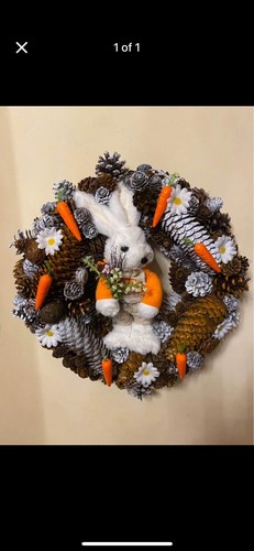 Rabbit pinecone wreath - pinecone,