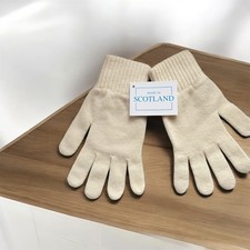 Ladies  100% 4 ply  CREAM cashmere gloves