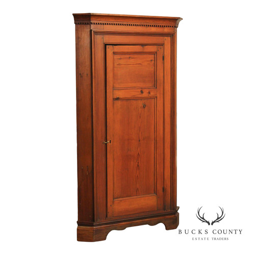 Antique pine corner pantry - pine,