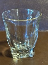 Vintage Single Tot Glass (25ml) - Clear Glass Gold Rim - 1 3/4" Tall