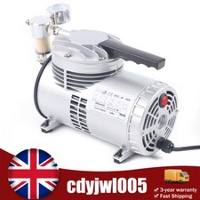Small Lab Suction Pump Oil Free Lubrication Air Vacuum Pump w/ Gauge 1/6 HP UK