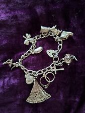Vintage 1970's silver charm bracelet