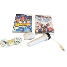 Nintendo Wii Boogie & We Sing UK Hits Plus EA USB Microphone Mic Tested