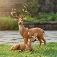 Stunning Painted Deer Statues