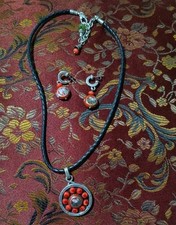 Brighton Red and Green PAGODA Necklace And Earrings Set +  jewelry sets preowned