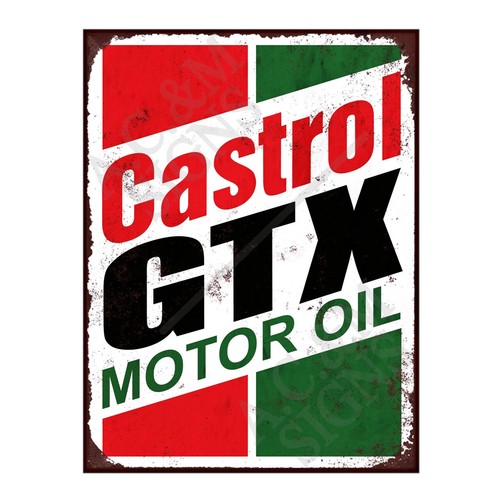 Metal tin sign plaque castrol - metal,