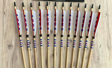 Traditional Crested Wooden Arrows (12) By Tab. Handmade in the UK. AB-B-001