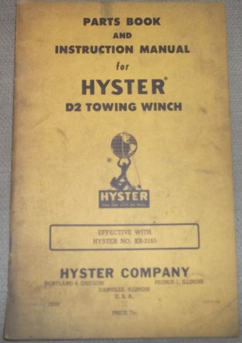 Hyster towing winch - towing,