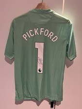 JORDAN PICKFORD HAND SIGNED EVERTON SIGNED SHIRT *EXACT PROOF & COA*